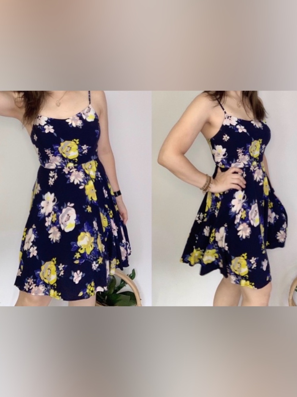 Navy Floral Dress